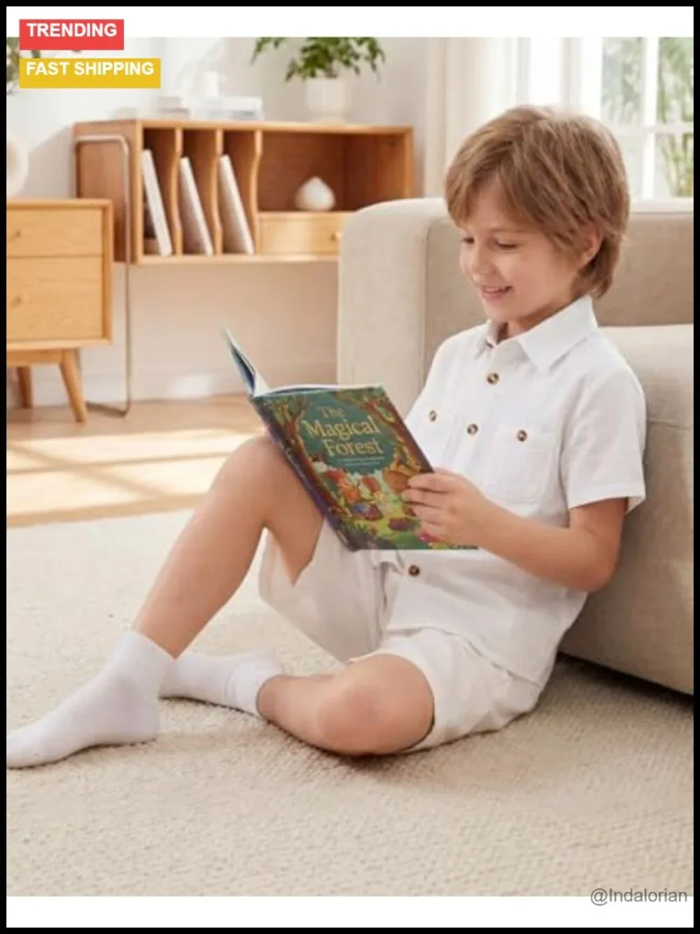 Boys Button Down Short Sleeve Shirt Cotton Collared Shirt with Pockets